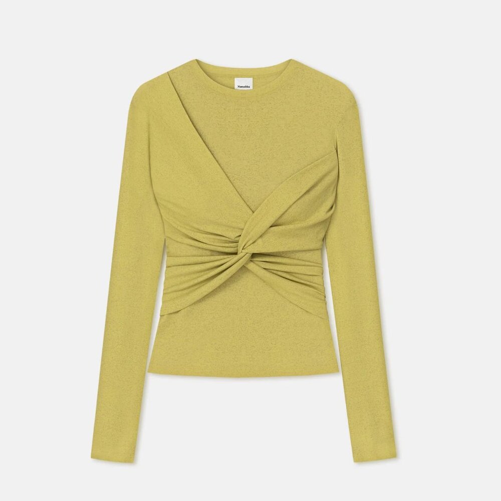 Nanushka - Izolda Draped Mesh Jersey Top